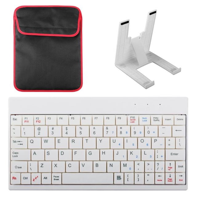Fresh Fab Finds FFF-White-GPCT230 Clavier Filaire USB Mini 80 Touches avec Sac de Transport et Support pour Tablette pour Tablette Android et Windows