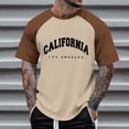 thumbnail image 2 of BOBOGOJP T-Shirt à Manches Courtes pour Hommes, Extensible, Col Rond (Kaki, m), 2 of 4