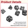 thumbnail image 3 of Polyhedral DND Dice Set, 7 Pcs DND Acrylic Dice for RPG Role Playing Table Games Tabletop Gaming Accessories, Transparent Black, 3 of 6