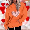 thumbnail image 2 of Plebaso Sweat à Capuche Imprimé Cœur pour Femmes, Manches Longues, Pull Ample avec Poches, 2 of 5
