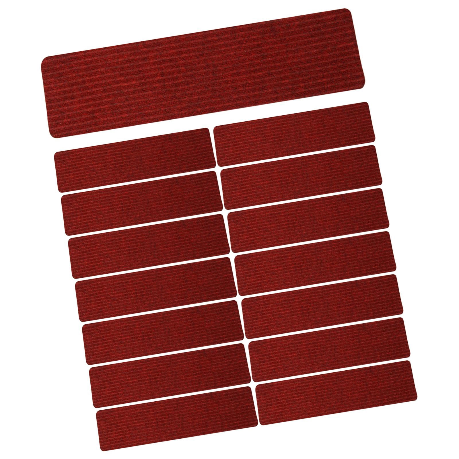 DOLITY 15 Pieces Non Skid Rug Stair Mats Stairs Step Treads Indoor Stair Runners Red
