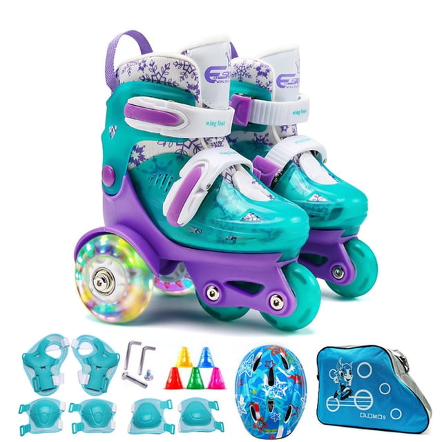 Flash Skating Shoes Kids Beginner Roller Skating Shoes Set Children