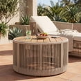 thumbnail image 3 of Outdoor Rattan Rope & Acacia Wood Coffee Table - Patio Balcony Furniture For Garden, Yard, Balcony - Weather Resistant,Natural, 3 of 14