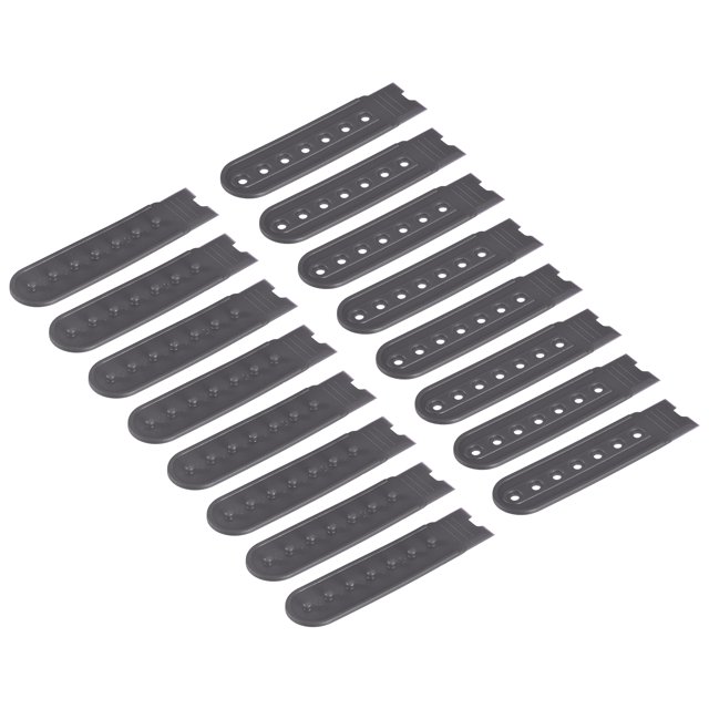 Unique Bargains 8 Paires de Courroies Snapback, 7 Trous, Plastique, Boucle à Pression Réglable pour Chapeau, Remplacement (Noir)