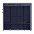 thumbnail image 2 of Wardrobe Closet Organizer, Portable with Cover, 4 Hanging Rods, Shelves, and 4 Side Pockets, 66.9 x 17.7 x 65.7 Inches, Gray, 2 of 9