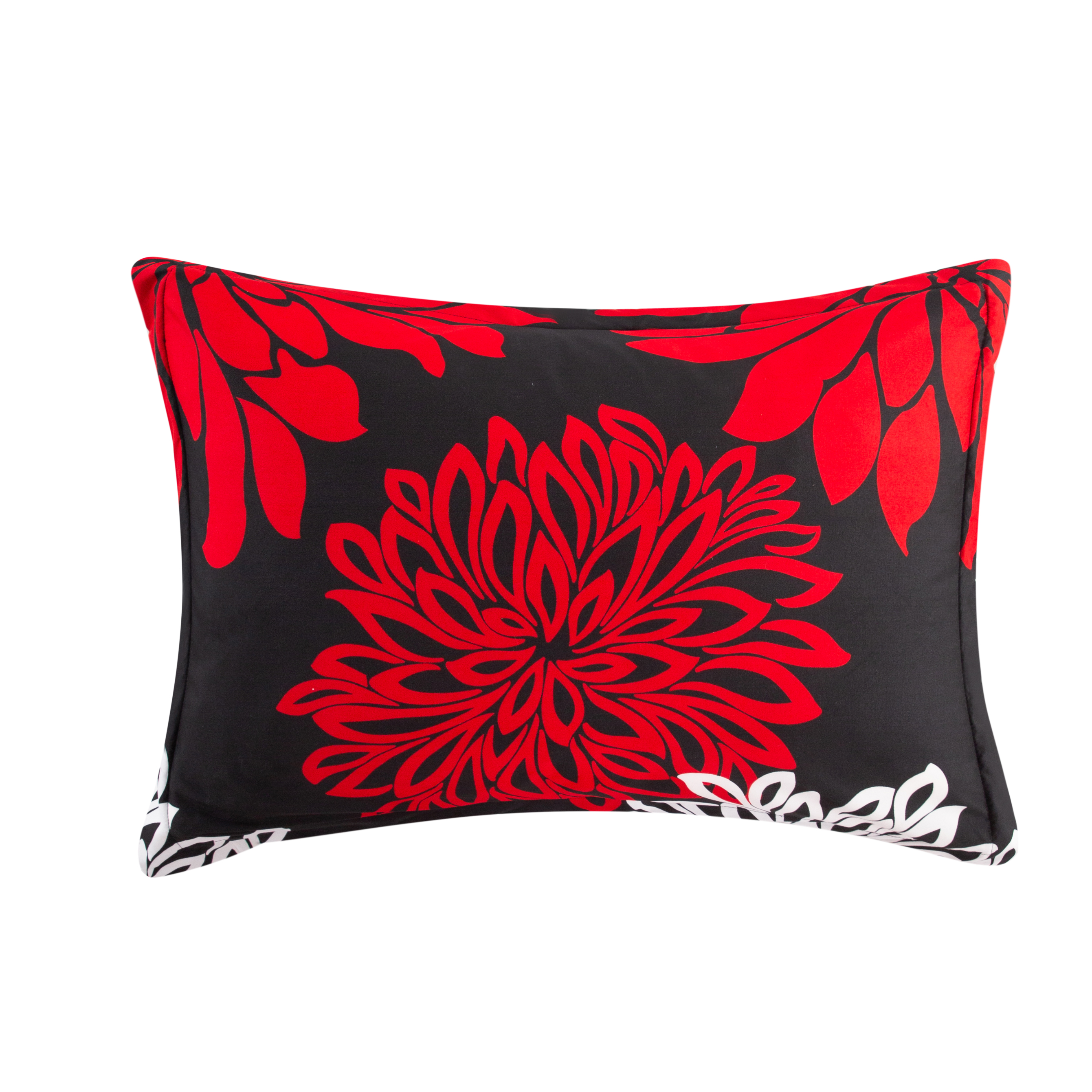 Marina Decoration Home Decor Parure de lit imprimée ultra douce et luxueuse en duvet d'oie, motif floral moderne rouge, blanc et noir