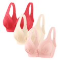 thumbnail image 1 of Timegard 3pc Wireless Bras for Women Front Closure Full Support Wide Strap Comfort Breathable Everyday Bra, 1 of 4