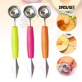 thumbnail image 2 of CAROOTU 3Pcs Multifonctions Coupe-Gravure en Acier Inoxydable Melon Baller Scoop Cuisine Fournitures, 2 of 6