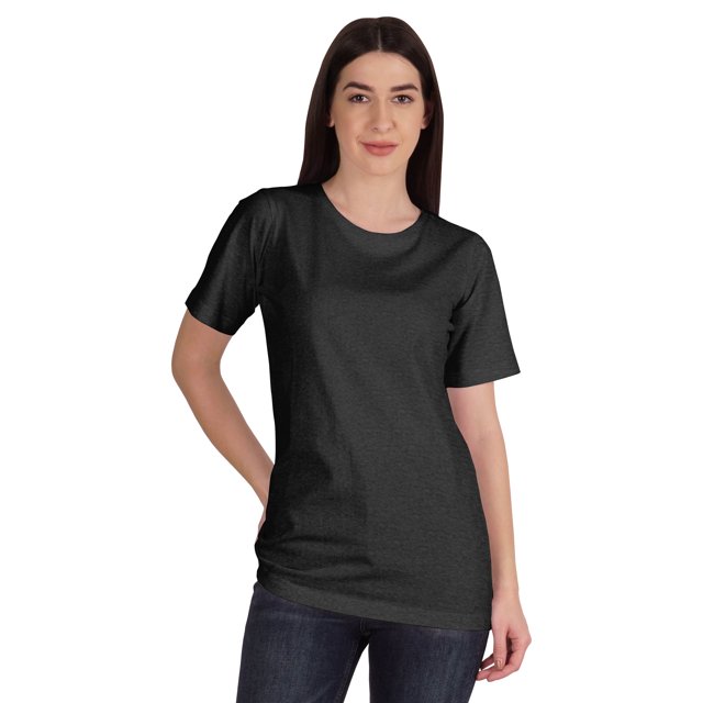 Inkmeso T-Shirt Basique à Col Rond pour Femmes, Manches Courtes, Coupe Régulière, Long Tee, Haut d'Entraînement
