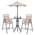 thumbnail image 1 of Costway 4PCS Patio Bistro Set Folding Counter Height Chairs Round Bar Table& Umbrella, 1 of 10