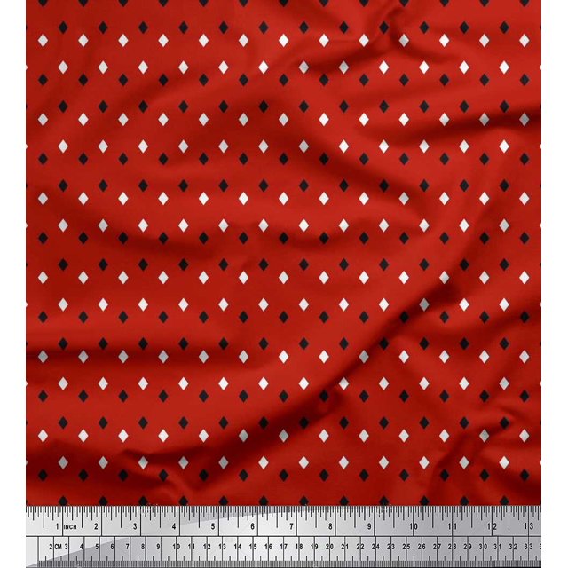 Soimoi Velvet Fabric Diamond Shirting Print Fabric by The Yard 58 Inch Wide