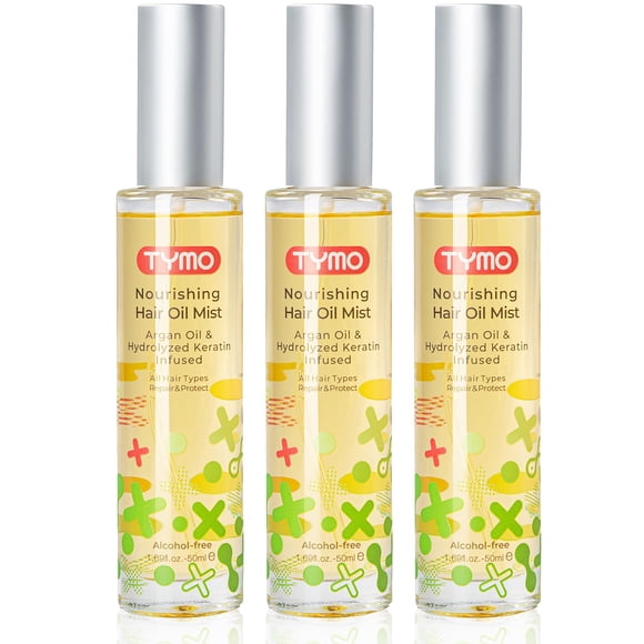 TYMO Argan Hair Oil Spray - Hydrating Veganic Natural 6 Blend Oil for Frizzy & Dry Hair, Organic Pure Formula, Daily Use Hair Treatment, Smooth Damag