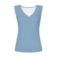 thumbnail image 4 of AherBiu Ribbed Tank Tops for Women 2024 Summer Knitted Slim Fitted Camis Stretchy Comfy Button V Neck Tops, 4 of 5