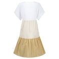 thumbnail image 4 of QIPOPIQ Robes pour Femmes Robe Midi à Manches Courtes à Étages Tendance Aguichant Décontractée Robes Robe d'Été Sans Manches Col Rond Unie Robe à Fente Offres 2023, 4 of 6