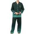 thumbnail image 1 of cllios Mens Long Sleeve Pajamas Sets Gradient Print Loungewear Ultra Soft Button Down Sleepwear 2 Pcs Pj Set with Pockets, 1 of 6