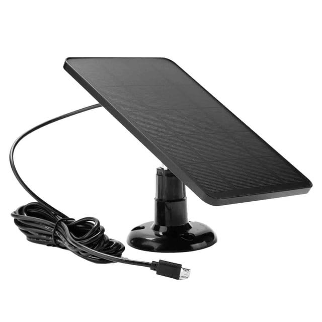 KER "4W Solar Charging Panel For Secu Rity Cameras & Doorbells 5V Monocrystalline With USB C/Micro Ports & Adjustable Mount (17.5x12cm IP65 )