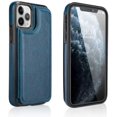 thumbnail image 3 of Leather Flip Wallet Case Card Holder Phone Back Cover for iPhone 12 (Blue), 3 of 6