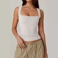 thumbnail image 4 of Dealovy Tank Tops for Women Square Neck Going out Tops Sleeveless Shirts Stretchy Slim Fitted Basic Tees, 4 of 4