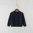 thumbnail image 2 of aohooy Girls Long Sleeve Cardigan Sweater Todder Infant Open Front Button Closure Knitted Cable Cardigans Tops 6M-5Y Navy,90, 2 of 4