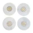 thumbnail image 2 of Lot De 4 Sous-Verres Ronds En Marbre Blanc Avec Incrustations De Flocons De Neige En Laiton (10 X 10 Cm), 2 of 4