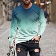 thumbnail image 1 of Meichang T-Shirt à Manches Longues pour Homme Coupe Ajustée, T-Shirts Graphiques pour Homme Décontractés à Imprimé Dégradé 3D, T-Shirts Fantaisie à Col Rond Confortables à Manches Longues pour Homme, 1 of 5