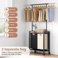 thumbnail image 2 of Laundry Sorter Rolling Cart with Garment Rack Hanging Rod,Pull-Out and Removable Oxford Fabric Laundry Baskets, 2 of 5