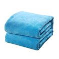 thumbnail image 4 of WRISTBIQUE Cozy Blue Solid Color Flannel Blanket with Needle Stitching for Home and Outdoor Use, 4 of 7