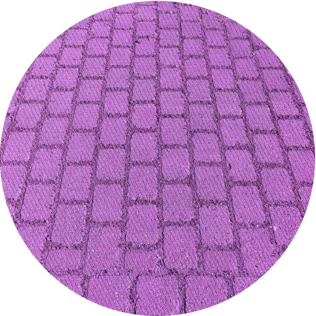 Ahgly Company Tapis Rond Lavable en Machine Intérieur Transitionnel Heliotrope Violet, 6 Pieds Rond