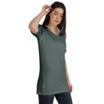 thumbnail image 2 of Inkmeso Plain Basic Tshirt Long Length Tee Short Sleeve Workout Top For Women, 2 of 9