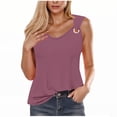 thumbnail image 1 of Diufon Débardeurs pour Femmes Décontractés Amples Sans Manches à Col en V Chemises d'Été Couleur Unie T-Shirts Basiques Blouse, 1 of 4