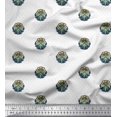 thumbnail image 1 of Soimoi Rayon Fabric Dot,Leaves & Floral Block Printed Fabric 1 Yard 42 Inch Wide, 1 of 3