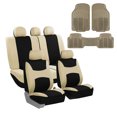 thumbnail image 1 of FH Group Car Seat Covers Full Set with Trimmable Vinyl Floor Mats, Flat Cloth, 1 of 7