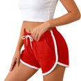 thumbnail image 2 of Womens Athletic Shorts Running Color Block Shorts with Pockets and Drawstring (Red XXXL), 2 of 4