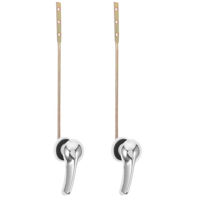 Levier de Chasse de Réservoir de Toilette 2 Pcs, Levier de Toilette de Rechange, Poignée de Toilette, Levier de Réservoir de Toilette à Montage avant. l'Ensemble Comprend Deux Leviers de Réservoir de Toilette à Montage avant avec Poignées Finition Chrome et Tiges de Cuivre Durables. Conçu pour une installation Facile, Ces Leviers Conviennent à la Maison, à l'Hôtel Ou à la Salle de Bain. Chaque Levier Mesure 26,50 cm de Longueur et Comprend un Diamètre de Filetage de 16 mm et un Diamètre d'Anneau d'Étanchéité de 32 mm,