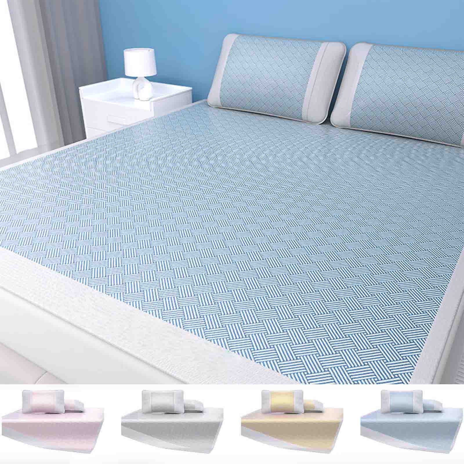 TTJ Summer Rattan Mat High End Folding Ice Silk Sleeping Pad Breathable Household Dormitory Rug Cool Mattress Cover for Summer Use