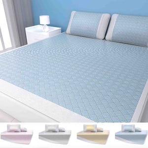 TTJ Summer Rattan Mat High End Folding Ice Silk Sleeping Pad Breathable Household Dormitory Rug Cool Mattress Cover for Summer Use