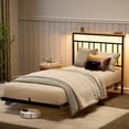 thumbnail image 1 of GUNAITO Floating Bed Frame Twin Size with LED Lights and Charging Station Modern Metal Platform，Black, 1 of 9