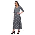 thumbnail image 2 of Moomaya Robes Tuniques Ligne A pour Femmes Manches 3/4 Kurti Imprimé Tenue d'Été, 2 of 5