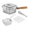 thumbnail image 4 of Lipstore Small Deep Fryer Pot with Lid Leakproof Food Storage Containers with Handle Square Cooking Pot for Chicken French Fries Stews White, 4 of 8