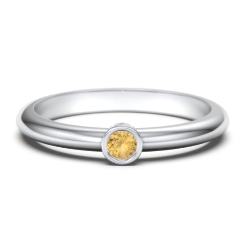 Classic Bezel Set Birthstone Ring - Citrine (November)