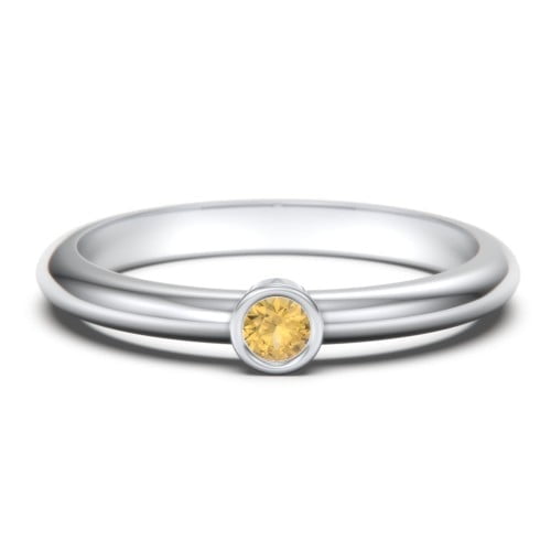 Classic Bezel Set Birthstone Ring - Citrine (November)