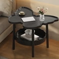 thumbnail image 3 of Coffee Tables for Living Room Double Layered Modern Multifunctional Butterfly Shaped Side Table Coffee Table with Layered Storage Rack Bedside Table Study Living Room Bedroom Office, 3 of 6