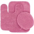 thumbnail image 1 of 3 pc Bathroom Rug Set Bath Mats Angela Solid Hot Pink Color Anti Slip Soft Mats New, 1 of 1