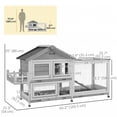 thumbnail image 3 of PawHut Wooden Rabbit Hutch with Openable Roof, Storage Box, Grey, 3 of 10