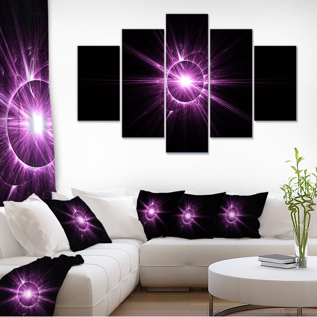 Éclat Violet d'Étoile Brillante - Impression d'Art Floral sur Toile