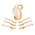 thumbnail image 2 of Coffee Spoon Set,Swan Base Holder Innovative Coffee Fork Spoon Coffee Dinnerware Set Expertly Crafted, 2 of 5