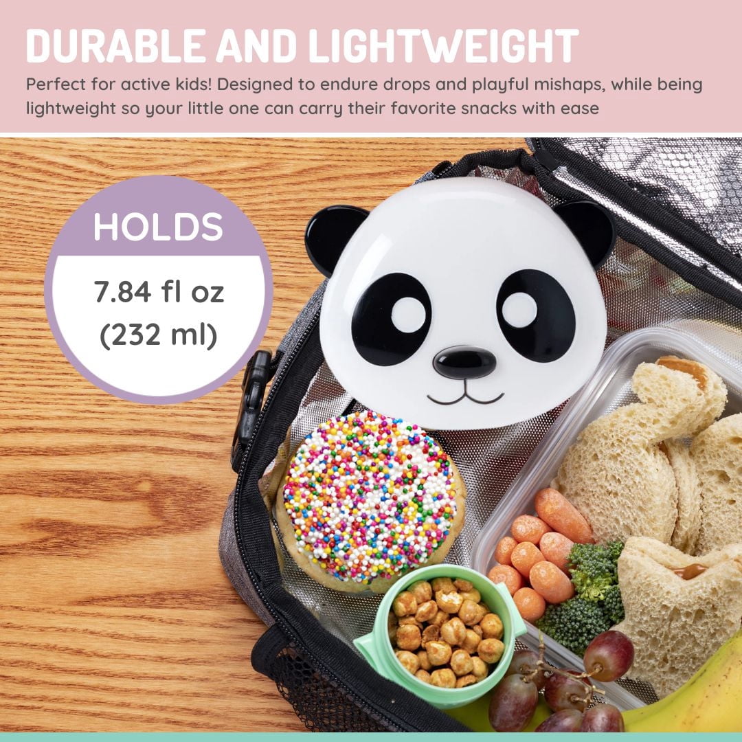 Melii contenant à collations animal pour tout-petits et enfants, panda, 7,84 oz / 232 ml