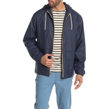 Men's WP Weatherproof Hooded Full Zip Rain Slicker Sport Jacket Raincoat Coat M