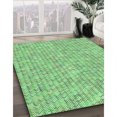 thumbnail image 3 of Ahgly Company Tapis d'Intérieur Lavables à la Machine, Carrés, Transitionnels, Verts, Tapis de Zone, 5 Pieds Carré, 3 of 7