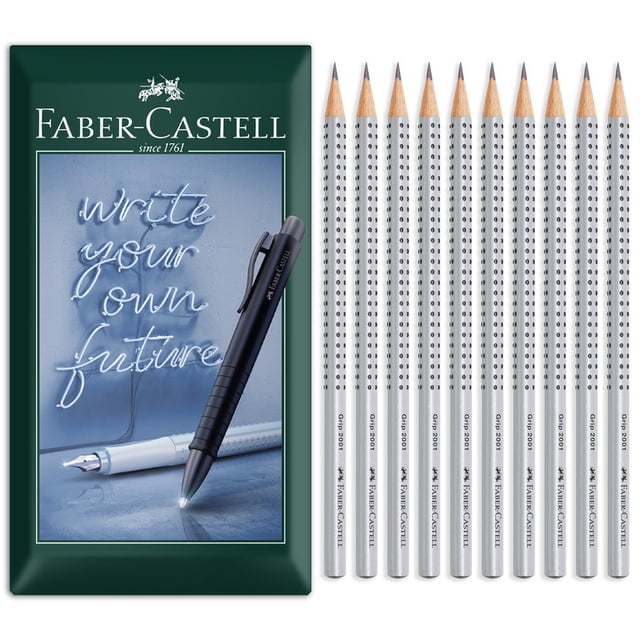 Faber-Castell Grip 2001 Triangular Graphite Pencil H Grade Pack of 10 Pencils